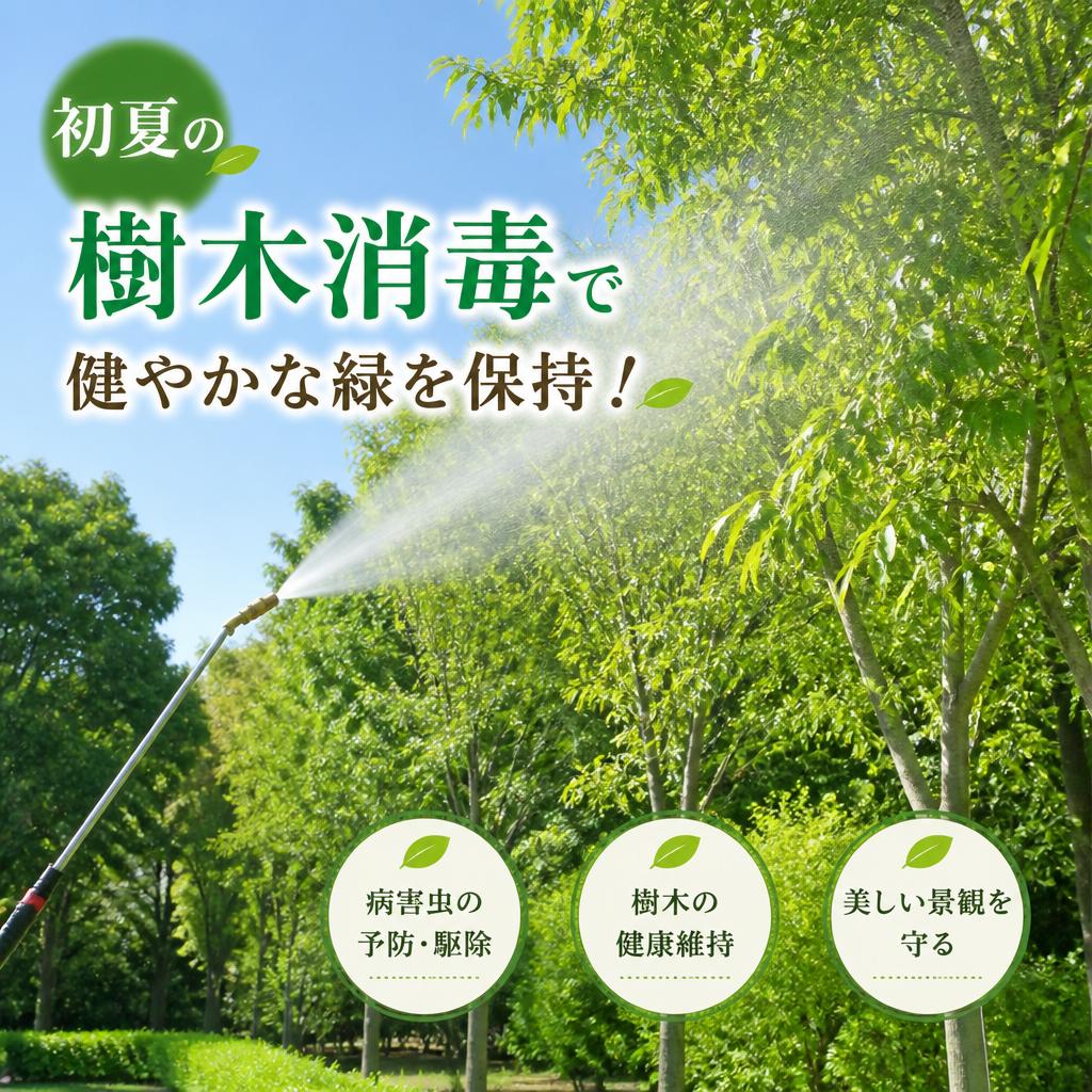初夏の樹木消毒で健やかな緑を保持！
