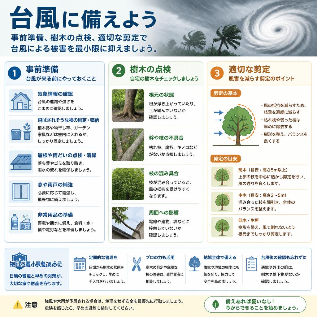 台風対策の基本ステップ