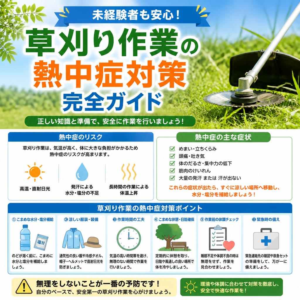未経験者も安心！草刈り作業の熱中症対策完全ガイド
