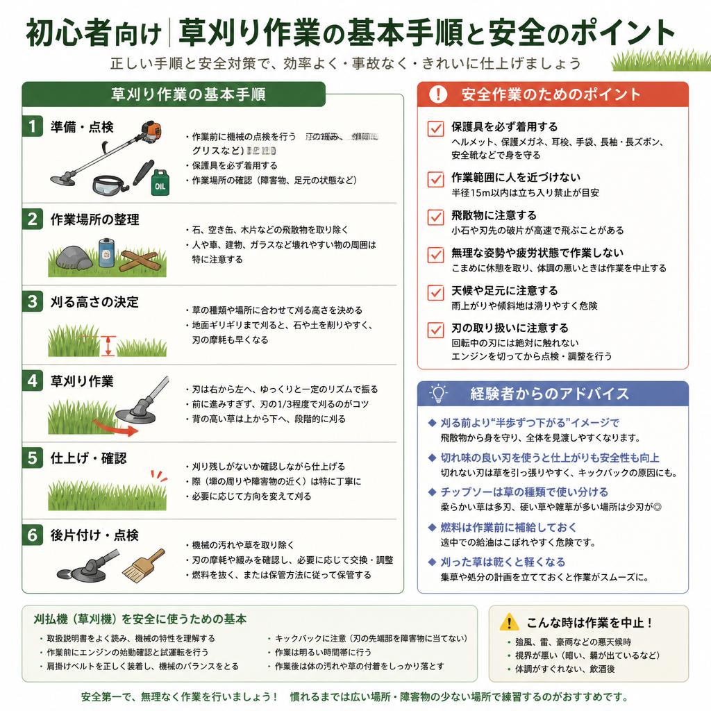 4. 未経験者が草刈り作業を安全に行うための手順