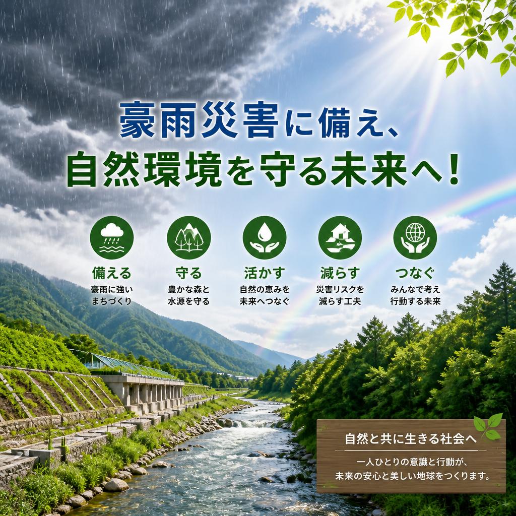 豪雨災害に備え、自然環境を守る未来へ！